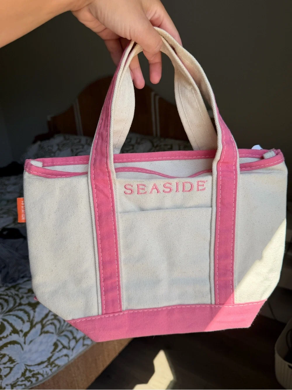 Seaside Canvas Mini Tote Bag
